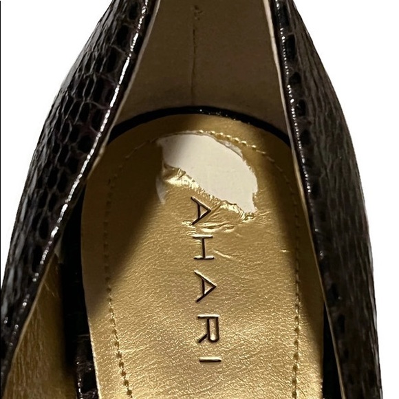 NWOT Tahari Rini open toe pumps, in brown croc print size 8 - Picture 5 of 10